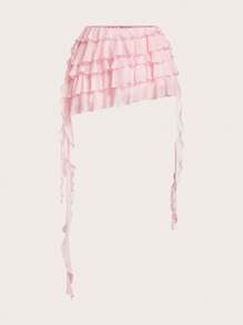 SHEIN EZwear Falda tipo A de color liso para mujer, moda minimalista para el verano