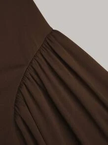 SHEIN Belle Plus Size Elegant Off-The-Shoulder Little Black Midi Dress, Formal Gown For Wedding, Women