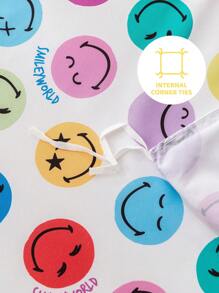 SmileyWorld® | SHEIN Cartoon Smile Expression & Slogan Patterned Bedding Set