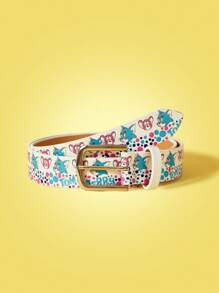 TOM & JERRY X SHEIN 1pc Women's Fashion Cute Cartoon Cat Pattern Buckle Waist Belt - Multicolor - View 1