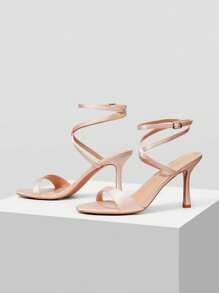 MOTF PREMIUM WOMEN'S SEXY MINIMALIST ANKLE STRAP HIGH HEEL SANDALS, VERSATILE FOR PARTY & EVENING - Apricot - View 4