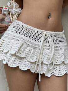 Sunnyshic Ocean Wave Style Women's A-Line Beach Skirt