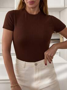 SHEIN Body casual de mujer de color marrón con textura