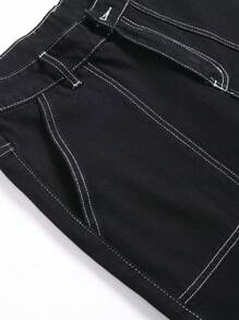 Manfinity LEGND Men's Solid Color Pleated Loose Straight Leg Jeans