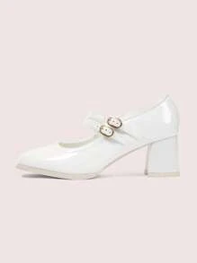 CUCCOO DOLLMOD Cuccoo 女士时尚百搭休闲简约高跟鞋 - 白色 - 查看 7