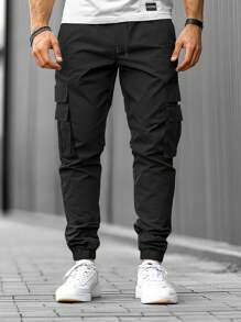 Manfinity LEGND Pantalones cargo casuales de unicolor para hombres