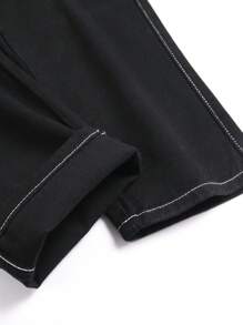 Manfinity LEGND Men's Solid Color Pleated Loose Straight Leg Jeans