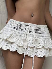 Sunnyshic Ocean Wave Style Women's A-Line Beach Skirt