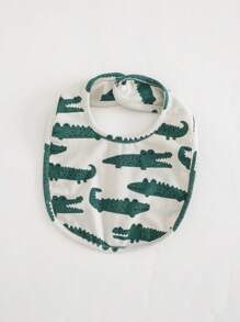 Cozy Pixies Baby Mädchen 5-teiliges Set: Cartoon Krokodil Muster gestrickter weicher Rundhals Langarm-Pullover, elastische Taillenhose, Hut, Handschuhe, Lätzchen