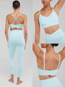 GLOWMODE FeatherFit™ Convertible Strap Sports Bra - Aqua Blue - View 8