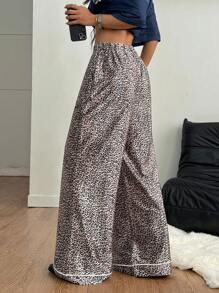 Coolane Women's Summer Western Wear Streetwear Y2K Leopard Satin Graphics Sport Baggy Pants - Multicolor - View 5
