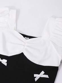 SHEIN Explorewe Tween Girls Fashion Print Bodycon Dress, Suitable For Summer Party And Casual Wear