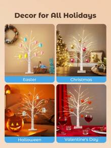 Teckwe Lámpara decorativa de árbol desnudo blanco simple