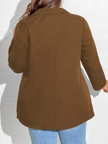 SHEIN CURVE+ Blazer casual tinta unita di taglie comode