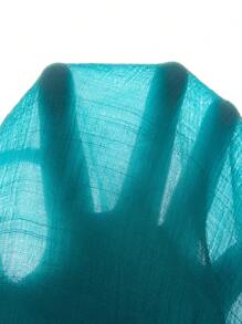 Swim Lushoire Plus Size Women's Solid Color Halter Handmade Long Casual Beach Cover Up Dress For Summer Beach Vacation - Teal Blue - View 7