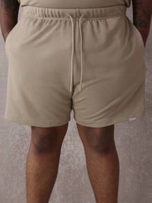 SUMWON Conjunto de dos piezas de talla grande premium, de felpa francesa gruesa de manga corta, casual, para entrenamiento, de verano y primavera