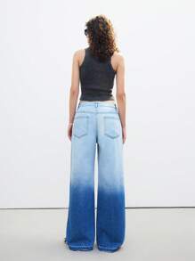 LYSMO Women's Relaxed Fit Pockets Wide Leg Casual Jeans, Versatile,Business,Casual,Fashionable Elegant,2025 Spring Summer Outfits For Women Cowgirl - Blue - View 2