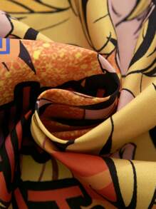 ROMWE MEN Winx Club X ROMWE Men's Portrait Printed Button Up Short Sleeve Shirt - Black - View 6