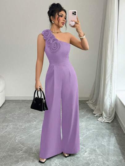 Rafferiza Women's Elegant Floral 3D Palazzo Jumpsuit