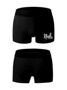 Manfinity Underwear&Sleepwear Basics 5pcs/Pack Men's Plus Size Boxer Briefs, Casual Comfortable Underwear - Multicolor - View 3