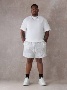 SUMWON Athletic Drop Crotch Jogger Shorts With Floral Print Pattern, Premium Drawstring Comfort Waistband, Performance Summer Beach Casual Loungewear