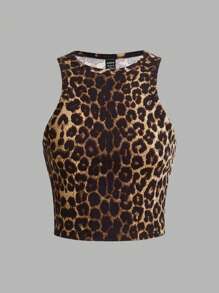 SHEIN Essnce Plus-Size Multi-Piece Vests For Women, 4-Piece Tops For Casual Women Summer Outfits For Women,Summer Tops Cheetah Print Going Out Tops Y2k Tops Cute Summer Tops Rave Top - Multicolor - View 3