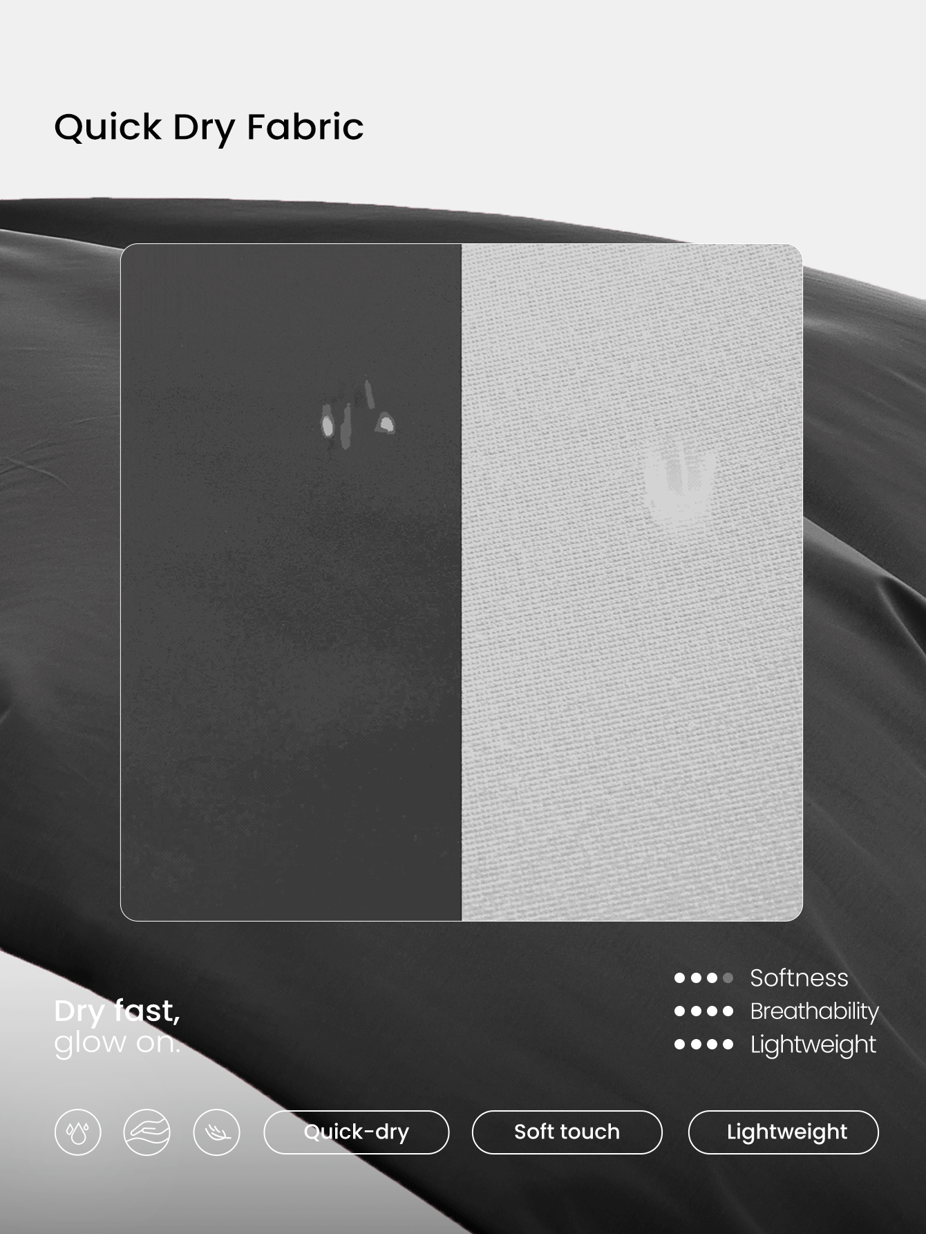 GLOWMODE Short de tenis, golf, pickleball y uso casual diario con cintura cruzada de secado rápido, control de olores integrado y bolsillo lateral - Negro - Añade 7