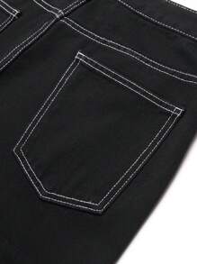 Manfinity LEGND Men's Solid Color Pleated Loose Straight Leg Jeans