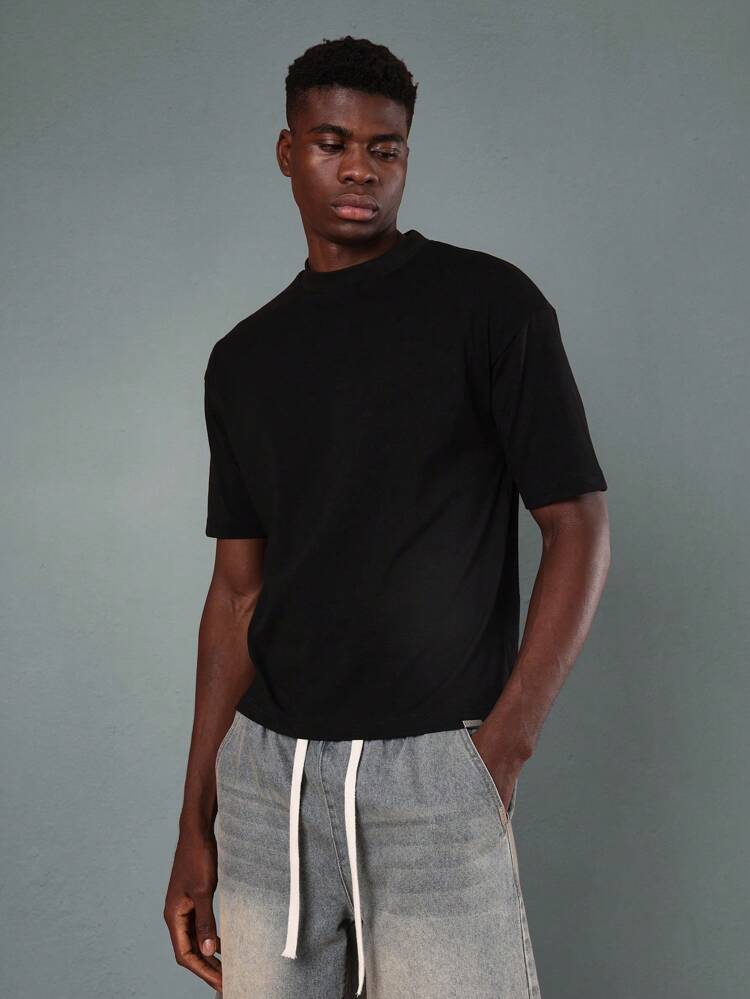 Essential Basic Crewneck Cotton Blend T-Shirt