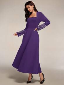 Modelyn Vestidos de noche elegantes para mujer con decoración de rhinestone para fiesta