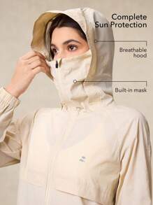 OutZeal LightWeight UPF50+ 冷却轻便防晒连帽夹克（女款，带口罩）