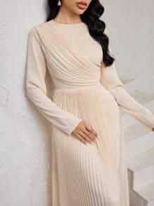 Veilorie Women's Solid Color Arabic Style Dress, Fashionable For Summer - Yellow - View 7