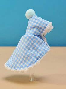 1 件鹦鹉斗篷，加厚鸟格纹斗篷服装，带老虎牡丹图案，保暖外套 - 藍色 - 查看 6