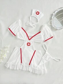 SHEIN Plus Size Women's Nurse-Themed Sexy Role Play Costume