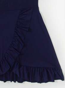 Swim Lushoire 2 件夏季花卉印花拼布无袖上衣和高腰内裤优雅细肩带比基尼套装