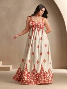 Anewsta 女士橙色撞色印花连衣裙，性感度假连衣裙 - 亮橙色 - 查看 8