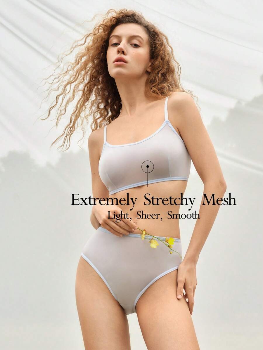 Ocili 半透明无钢圈柔软时尚女士内衣套装