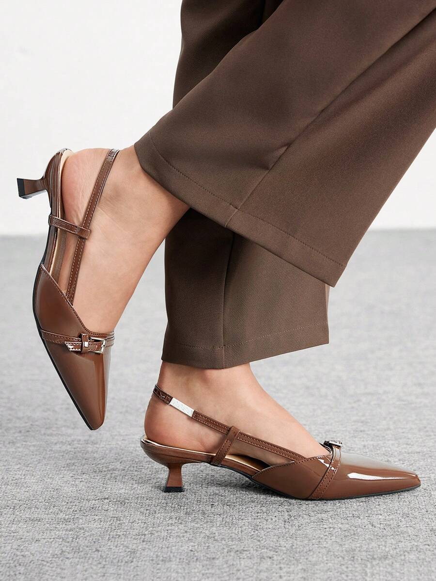 CUCCOO BIZCHIC 女士尖头小猫跟浅口鞋，舒适百搭的休闲/工作鞋，圣诞节佳选