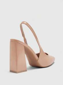 CUCCOO BIZCHIC Women's Apricot Thick Heeled Pointed Toe Strap Pumps, Basic Commute Dating Party Holiday Event Shoes - Apricot - View 10