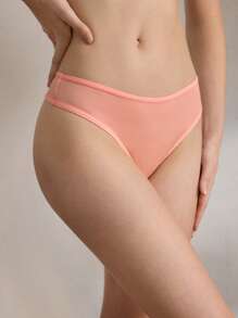 Ocili Ocili 1 Pieza de ropa interior tipo tanga cómoda, semitraslúcida, suave y sedosa de estilo sencillo