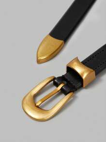 Ontre Black Fashion Buckle Belt, Suitable For Dresses And Pants