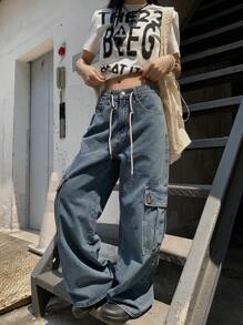 DAZY Women's Casual Denim Jeans, Minimalist And Fashionable, For Everyday Wear,Baggy Jeans - Medium Wash - View 5