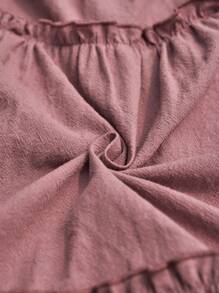 LanaWest Spaghetti Strap Shell Trim Tassel Patchwork Women Dress