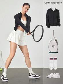 GLOWMODE 4" Mini gonna con lacci laterali FeatherFit™-Air, asciugatura rapida, con tasche laterali e fondo antiscivolo, adatta per tennis, golf, yoga, pilates, uso quotidiano e casual