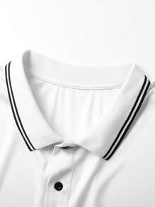 Manfinity Dauomo 夏季男士休闲拼色短袖 Polo 衫 - 彩色 - 查看 8