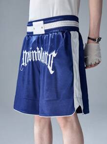 NEON BLANC 男士街头风格字母印花宽松休闲短裤，适合夏季，街头潮流必备