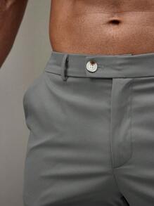 Manfinity Mode Pantalon de costume casual pour homme de couleur unie avec poche oblique