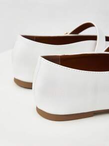 MOTF PREMIUM MARY JANE SQUARE TOE SLIP ON FLAT SHOES - White - View 8