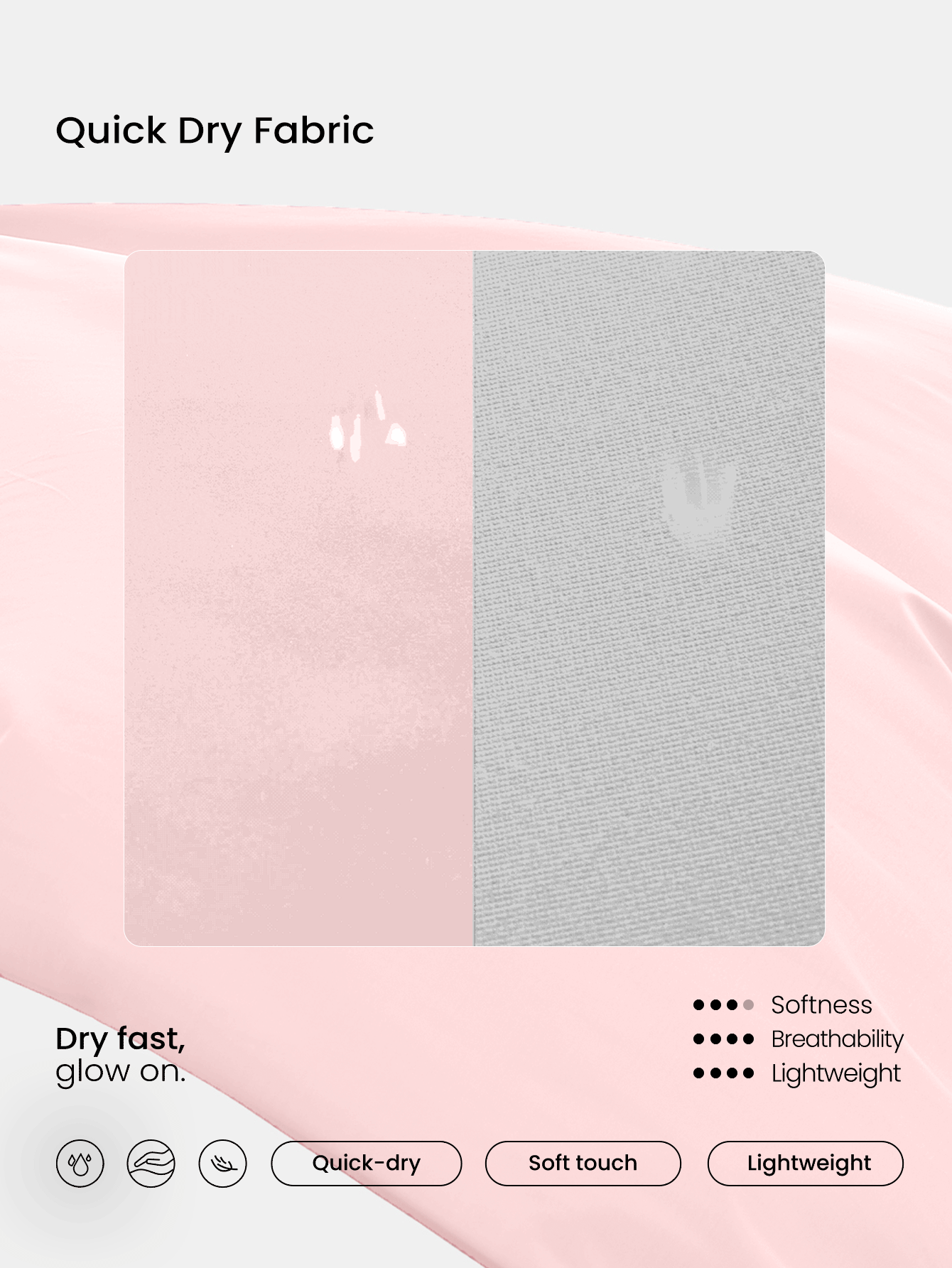 GLOWMODE Court Crusher Quick-Dry Crossover Waist Built-In Odor-Control Underwear Side Pocket Tennis Shorts Tennis Golf Pickleball Daily Casual Wear - Pink - View 8