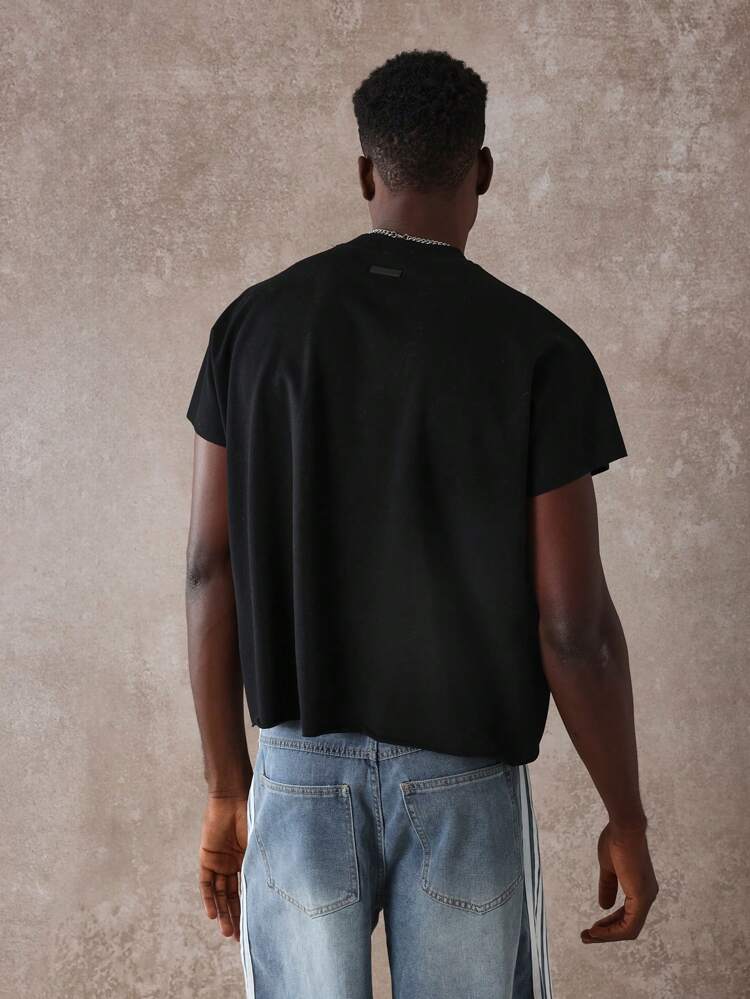 Boxy Cut Raw Edge Muscle Tank Top